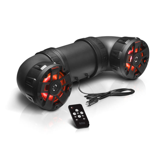 BOSS Audio Systems ATV65BRGB ATV UTV Sistema de sonido resistente a la intemperie, altavoces de 6.5 pulgadas, tweeters de 1 pulgada, audio de rango completo, amplificador incorporado, Bluetooth,