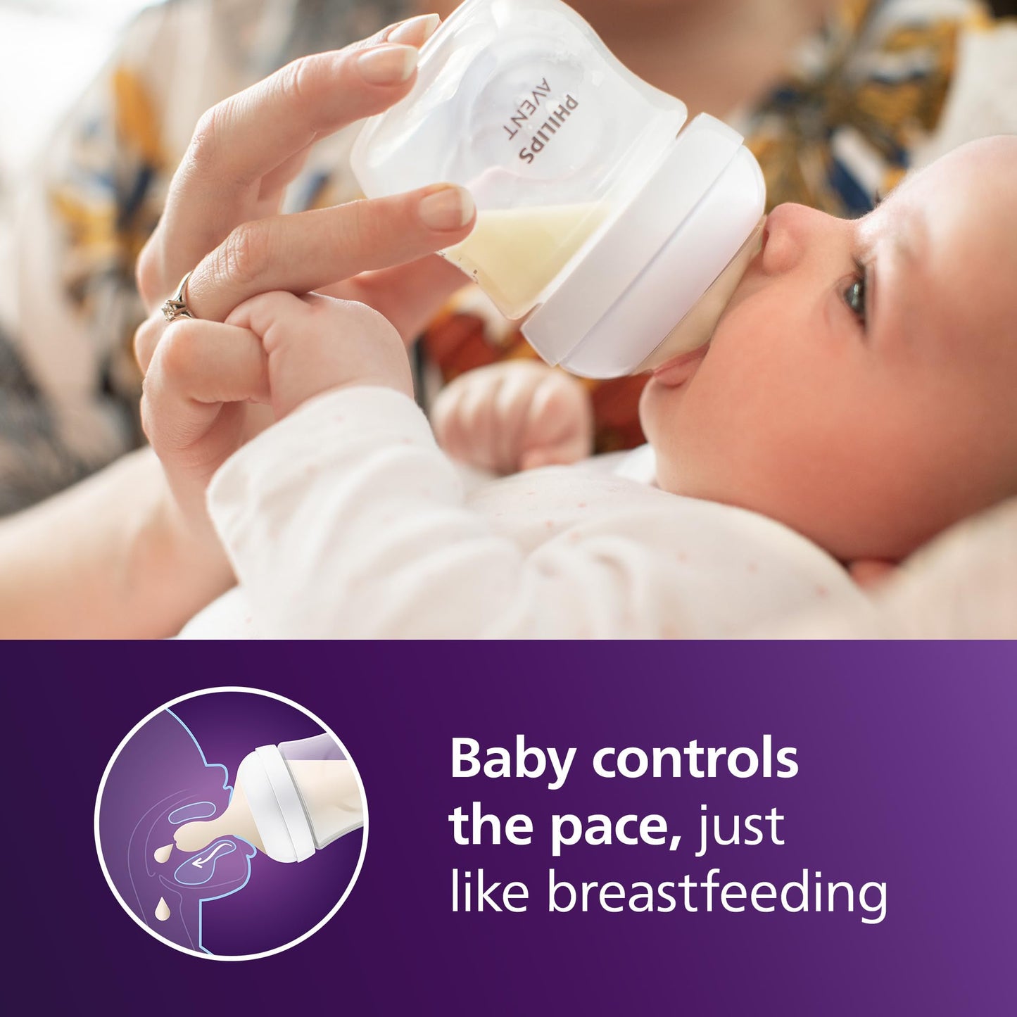 Philips Avent Avent - Paquete de 3 biberones Natural Baby Bistec con Tetina Natural Response, Transparente, 120 ml (4 oz)