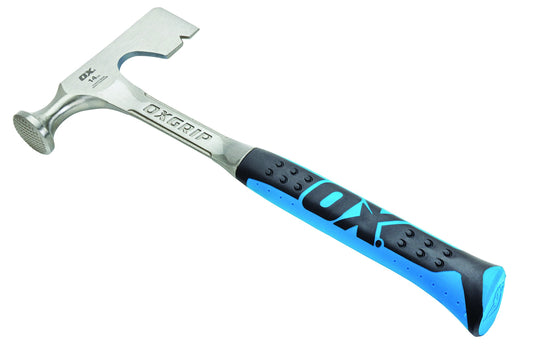 Martillo de Yeso OX Tools Azul Frente Molido 14 Onzas