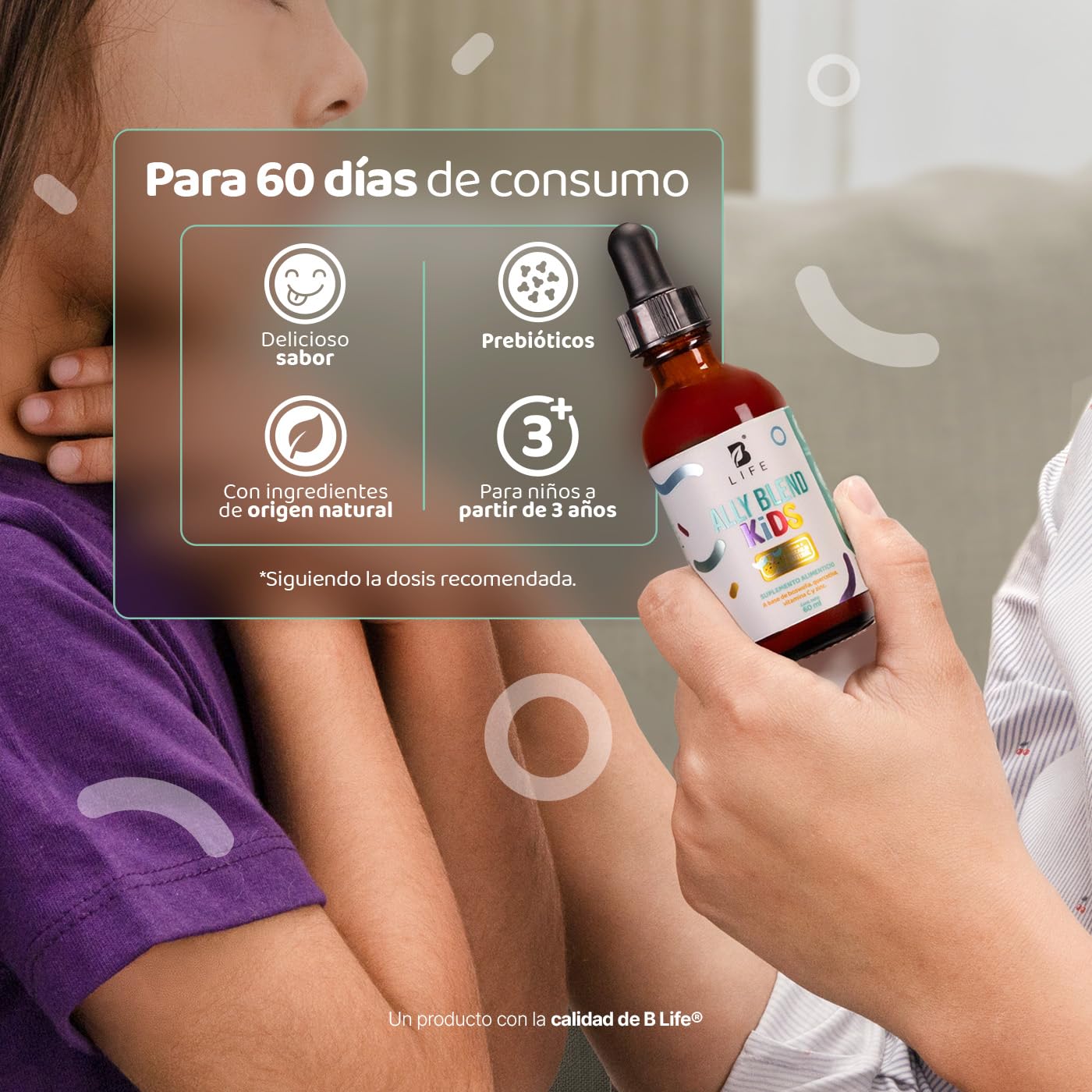 Gotas Vitamina C y Zinc Ally Blend Kids B Life 60 ml para Niños