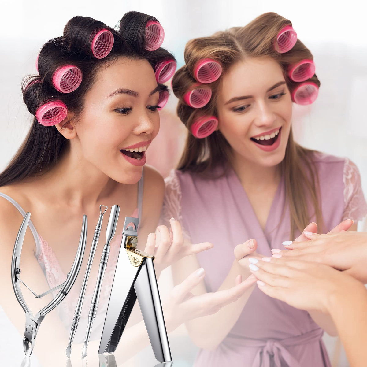 Cortauñas de Acero Inoxidable Plata Set Manicura para Uñas Acrílicas