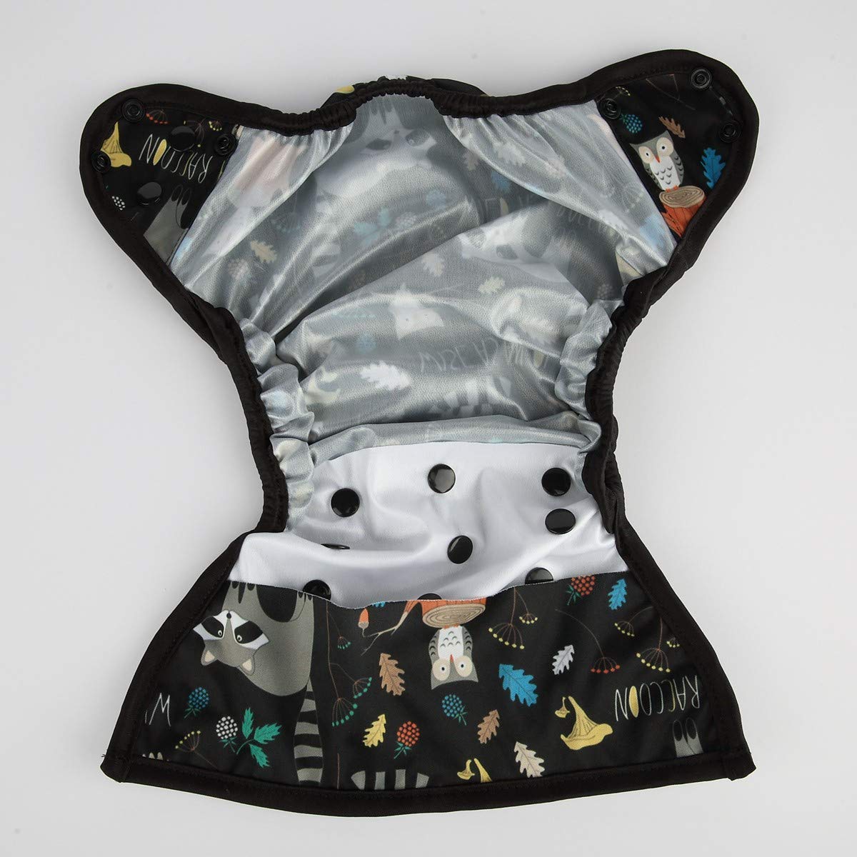 (Racoon Owl) - Sigzagor Baby Nappy Cover Nappy One Size 3.6kg to 3.6kg (Racoon Owl)