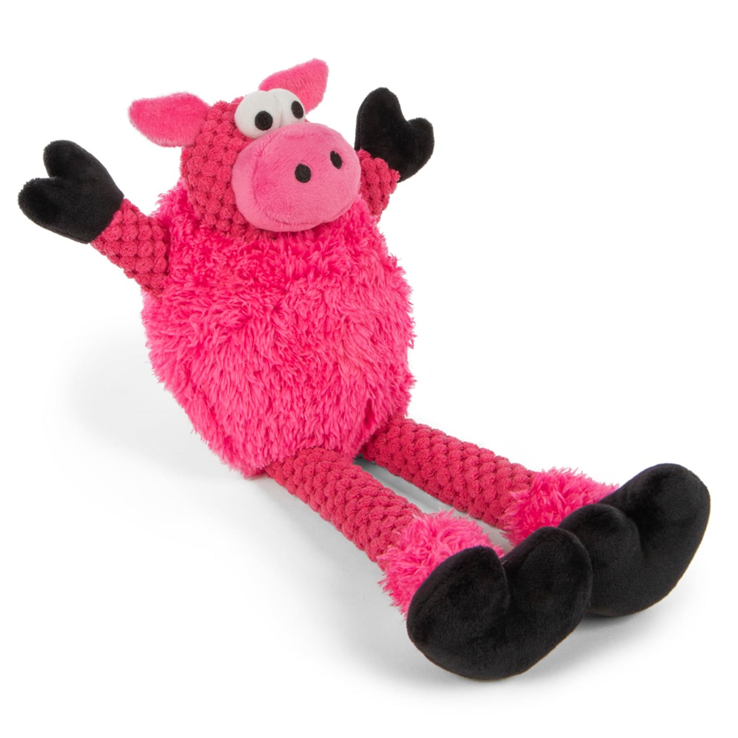 goDog Checkers Skinny Pig - Juguete de Peluche chirriante para Perro, tecnología Chew Guard, Color Rosa, Grande