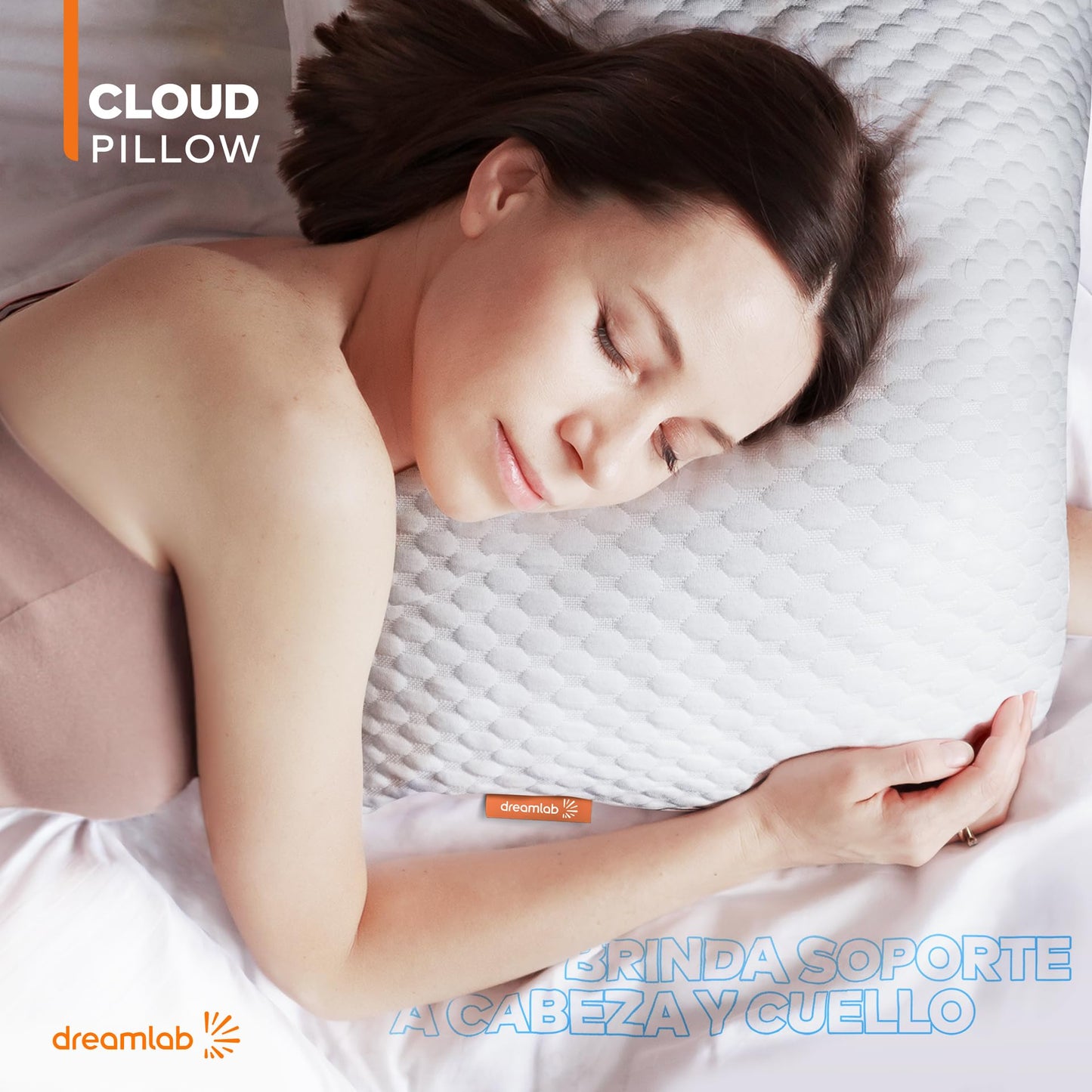 Almohada Dreamlab Blanca con Altura Ajustable y Memory Foam Hipoalergénica Tamaño King Size