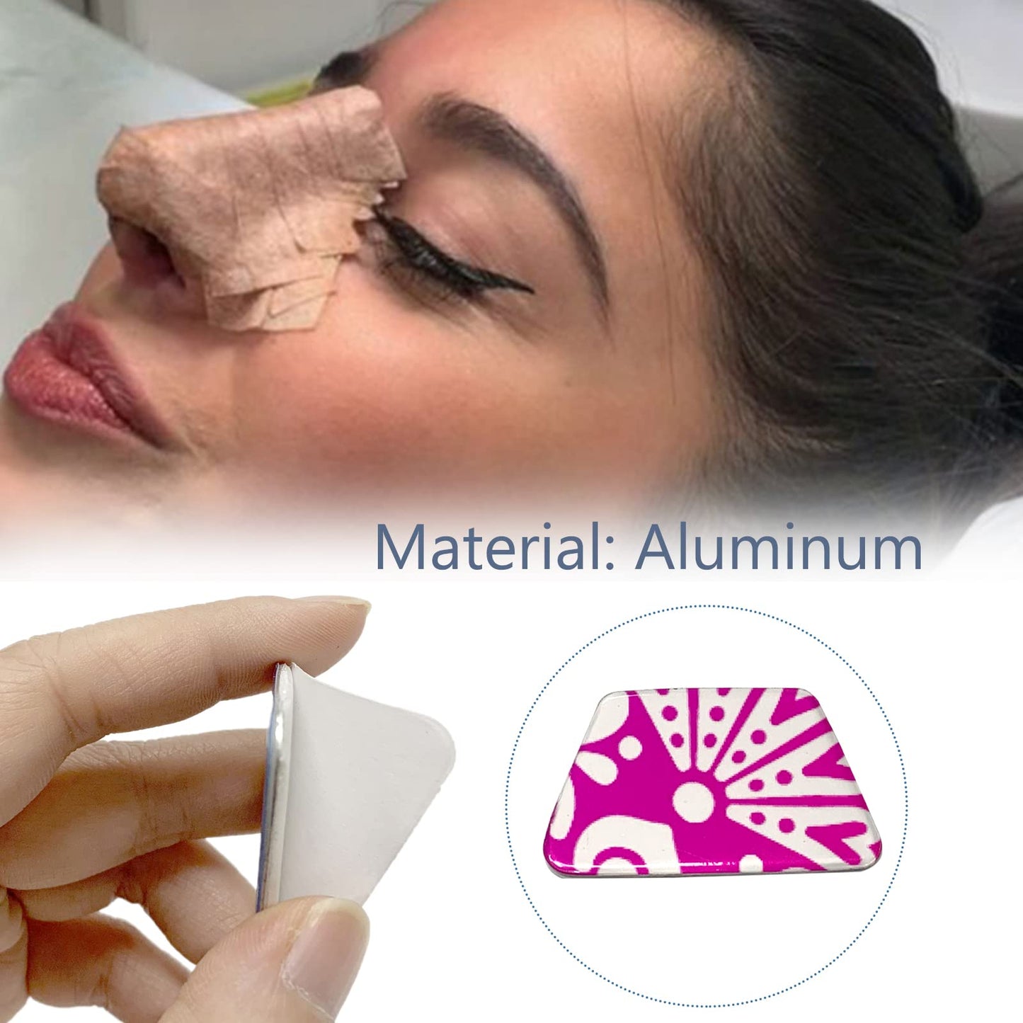 MENURSY - Férulas nasales de aluminio - Rinoplastia Septoplastia Sur-Gery - Protector externo de soporte para la nariz fractura, inmovilización ortopédica, patrón aleatorio