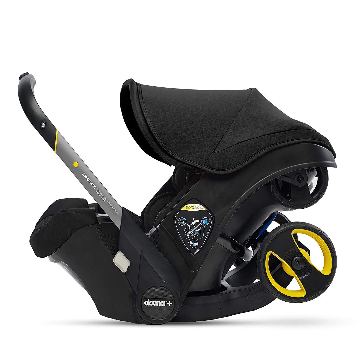 Doona Auto-Asiento Infantil y Base con Pasador, Asiento Orientado Hacia Atrás. Cambia a Carriola en Cuestión De Segundos. Útil y Práctico - Nitro Black