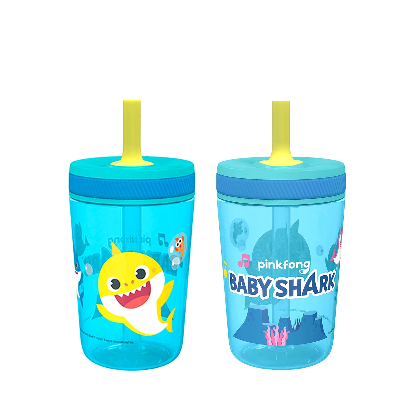 Zak Designs Tiburón bebé de 15 onzas hecho de plástico duradero y silicona, paquete perfecto para niños
