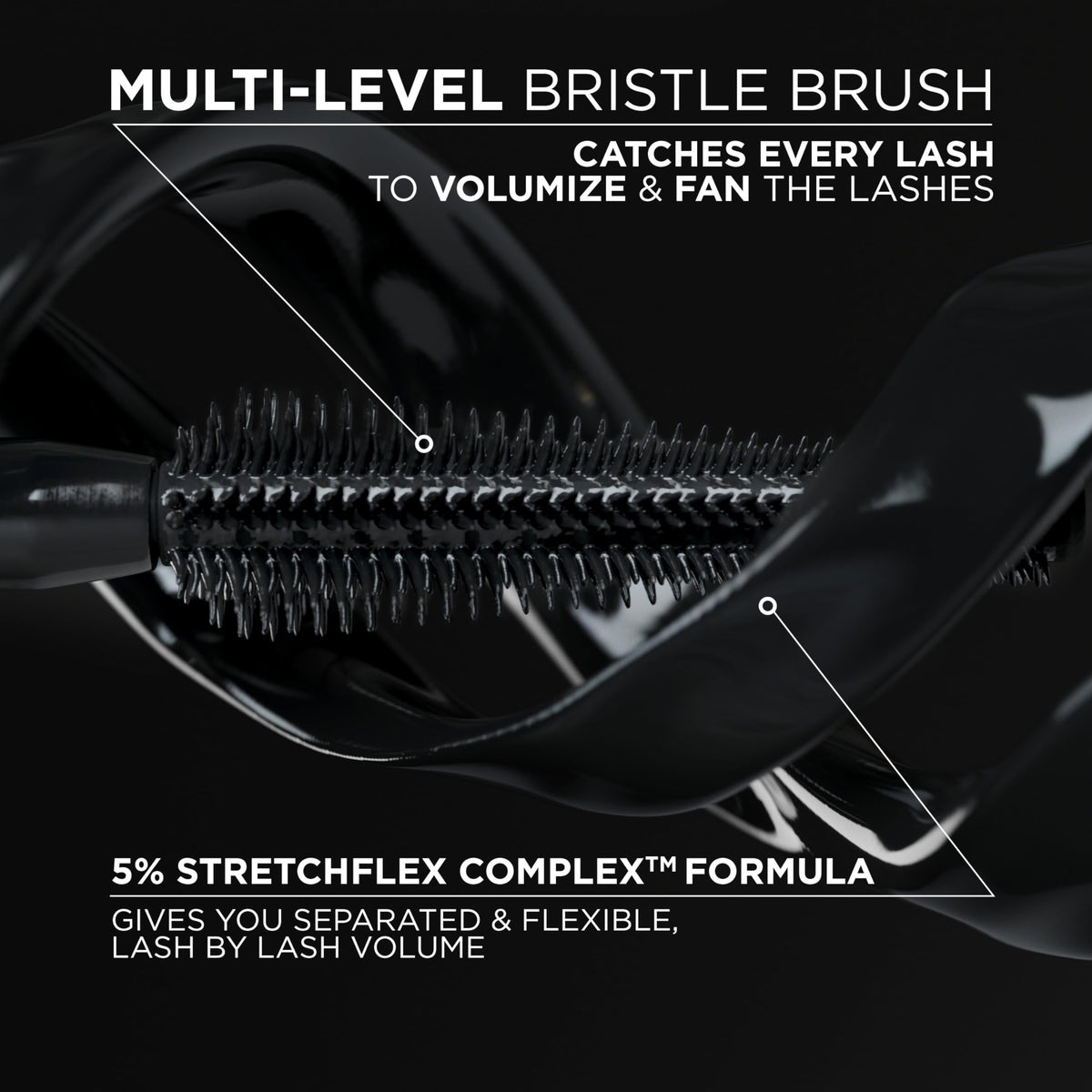 L’Oréal Paris Voluminous Panorama Mascara, Volumizing and Lengthening Mascara, Washable Longwear and Smudge Resistant Make Up, Blackest Black, 0.33 Fl Oz