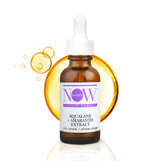 NOW BEAUTY Squalane & Amaranth Extract Face Serum – Pore Minimizer for face – Skin Brightening Face Oil - Anti-Aging & Hydrating Skincare– Travel Size - Sulfate & Paraben Free – For Men & Women - 1 oz