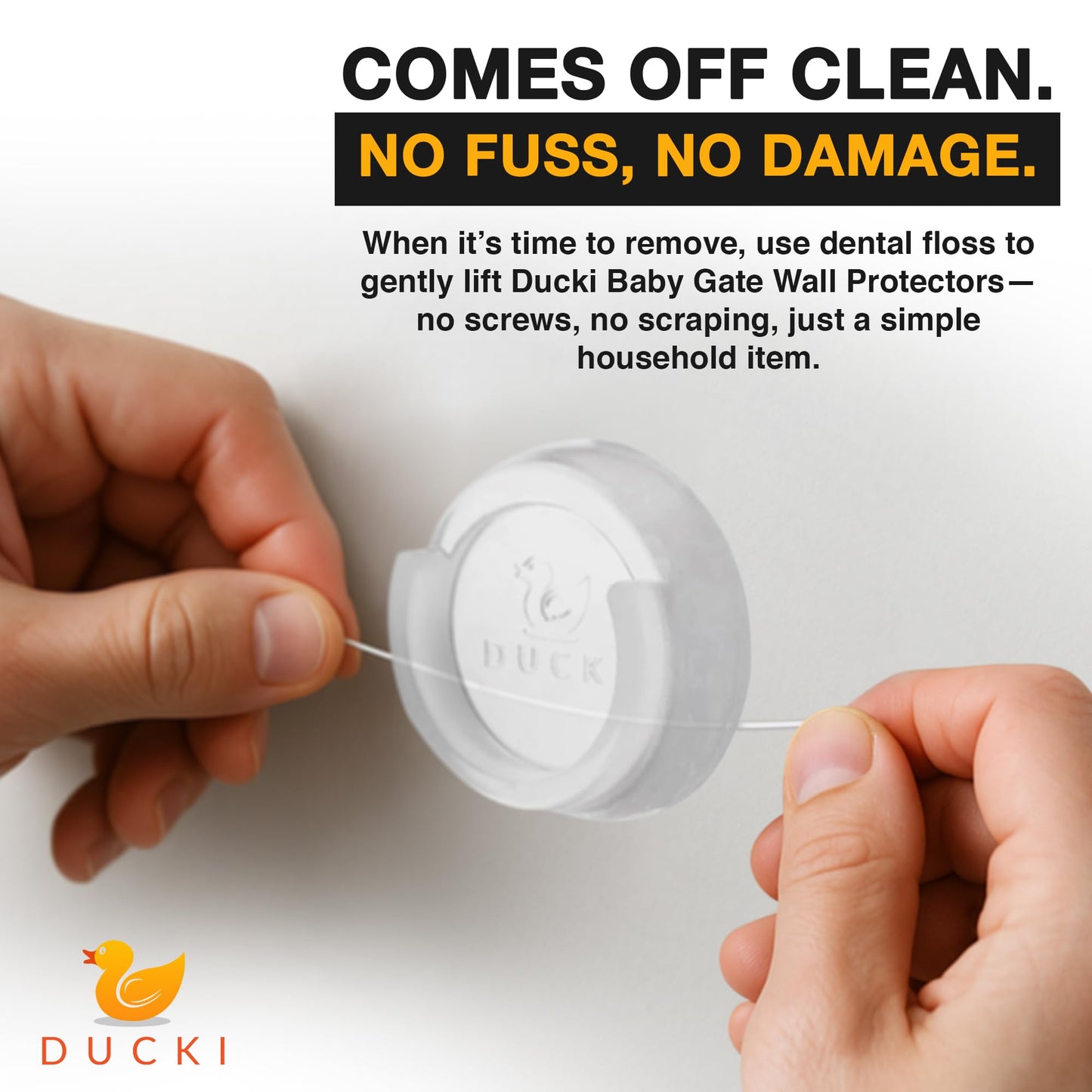 Ducki - Protector de pared para puerta de bebé, autoadhesivo, duradero y reutilizable, para bebés, puertas de mascotas, piezas de repuesto, protectores contra arañazos en la puerta, kit de seguridad
