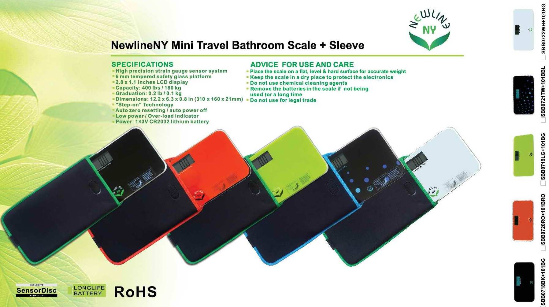 Báscula de Baño Mini NewlineNY Blanca con Estuche de Viaje