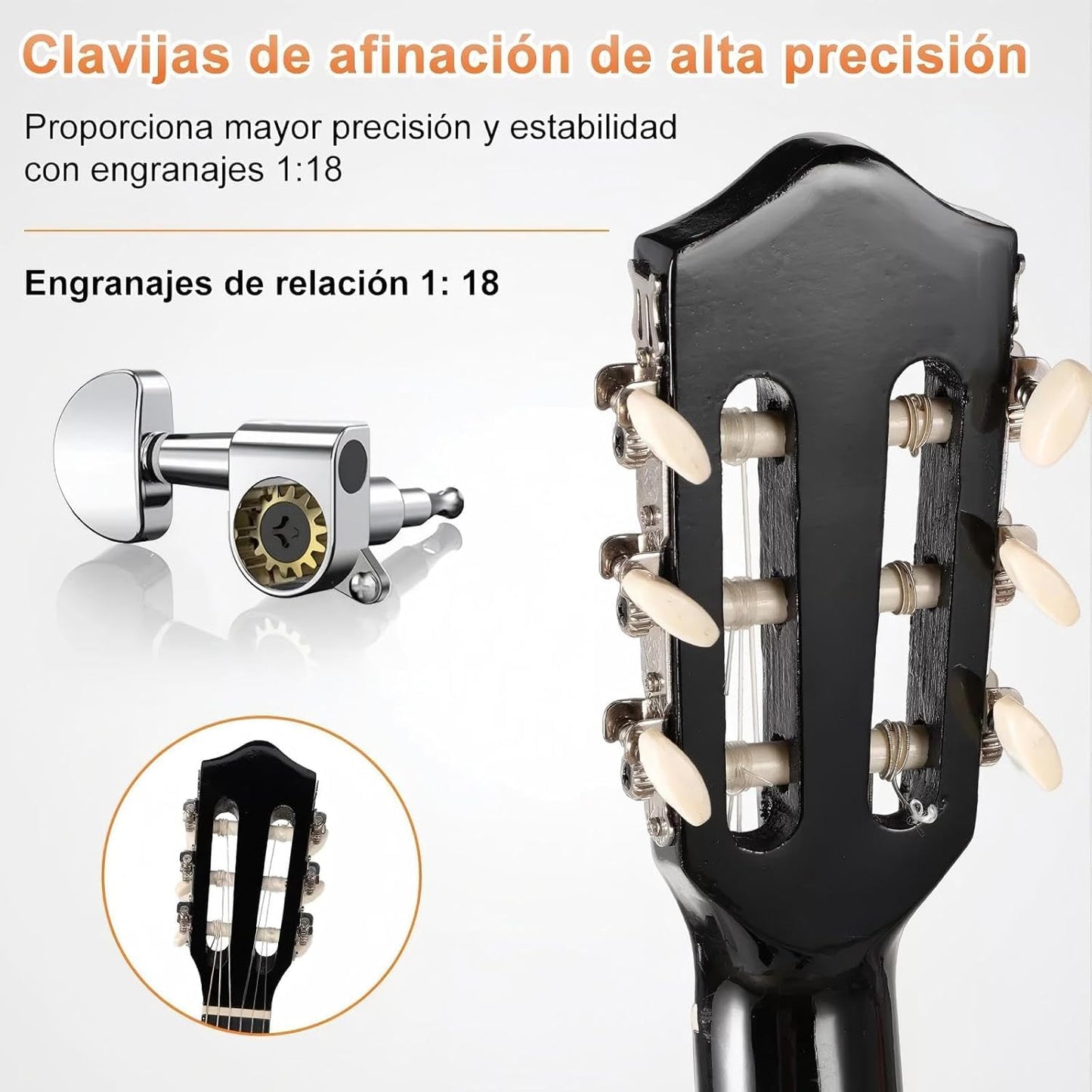 Guitarra Electrica Acustica 38", 6 Cuerdas de Metal, Cuerpo de Madera de Tilo, con Ecualizador de 4 Bandas, Incluye Funda, Afinador, Cuerdas de Repuesto y Más, Adecuada para Expertos y Principiantes