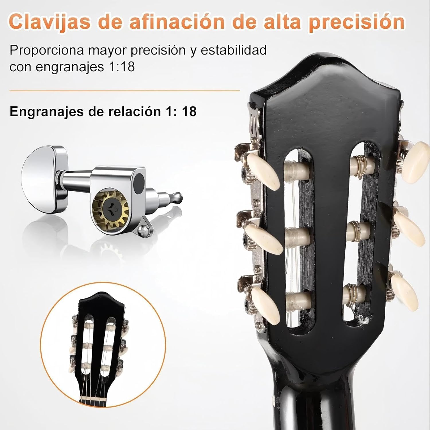 Guitarra Electrica Acustica 38", 6 Cuerdas de Metal, Cuerpo de Madera de Tilo, con Ecualizador de 4 Bandas, Incluye Funda, Afinador, Cuerdas de Repuesto y Más, Adecuada para Expertos y Principiantes