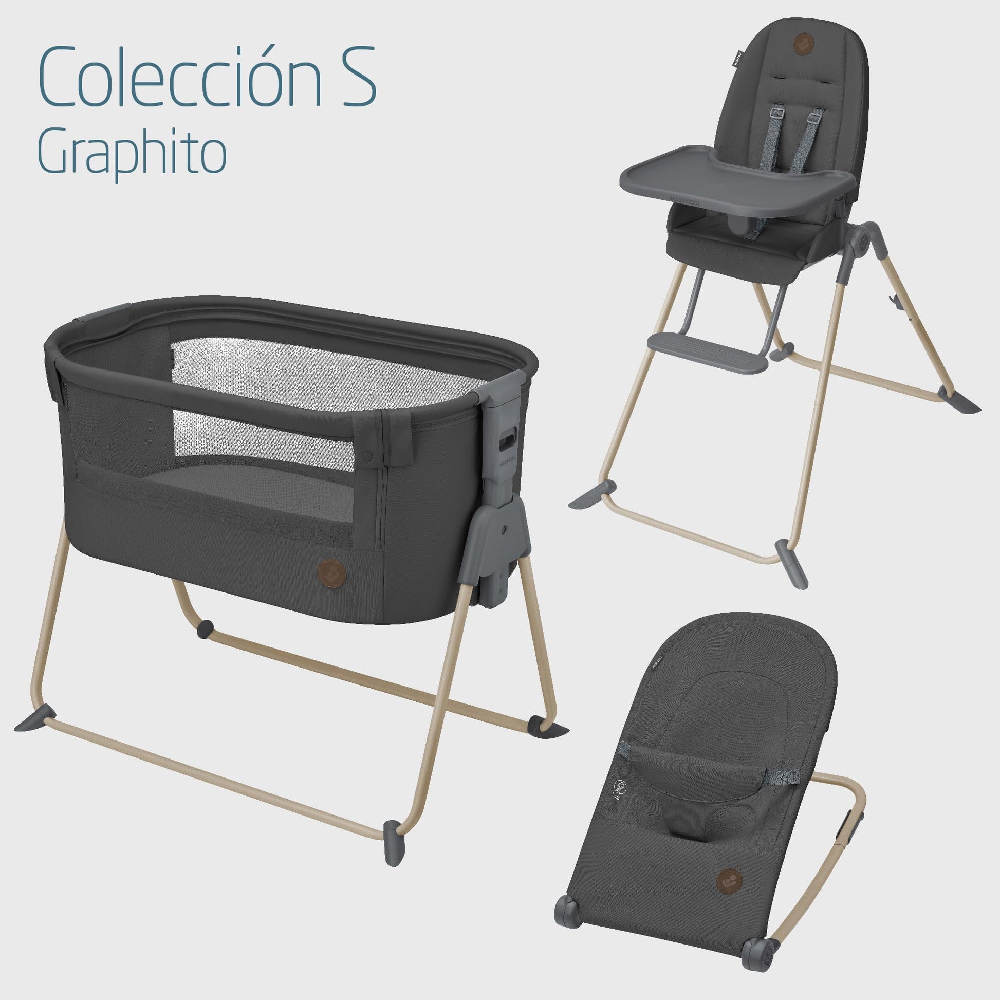 Hamaca Maxi Cosi Graphite Eco con Opción Mecedora para Recién Nacido