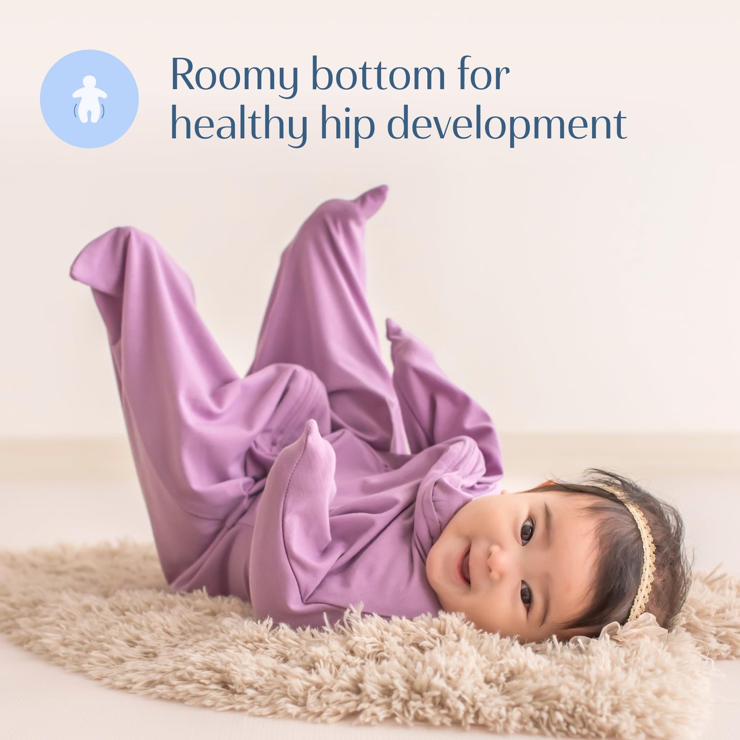 SleepingBaby Zipadee-Zip Transition Swaddle - Manta para bebé con cremallera para envolver con comodidad - Manta portátil espaciosa para cambios de pañal fáciles - Lavanda clásica, X-Pequeño (3-6