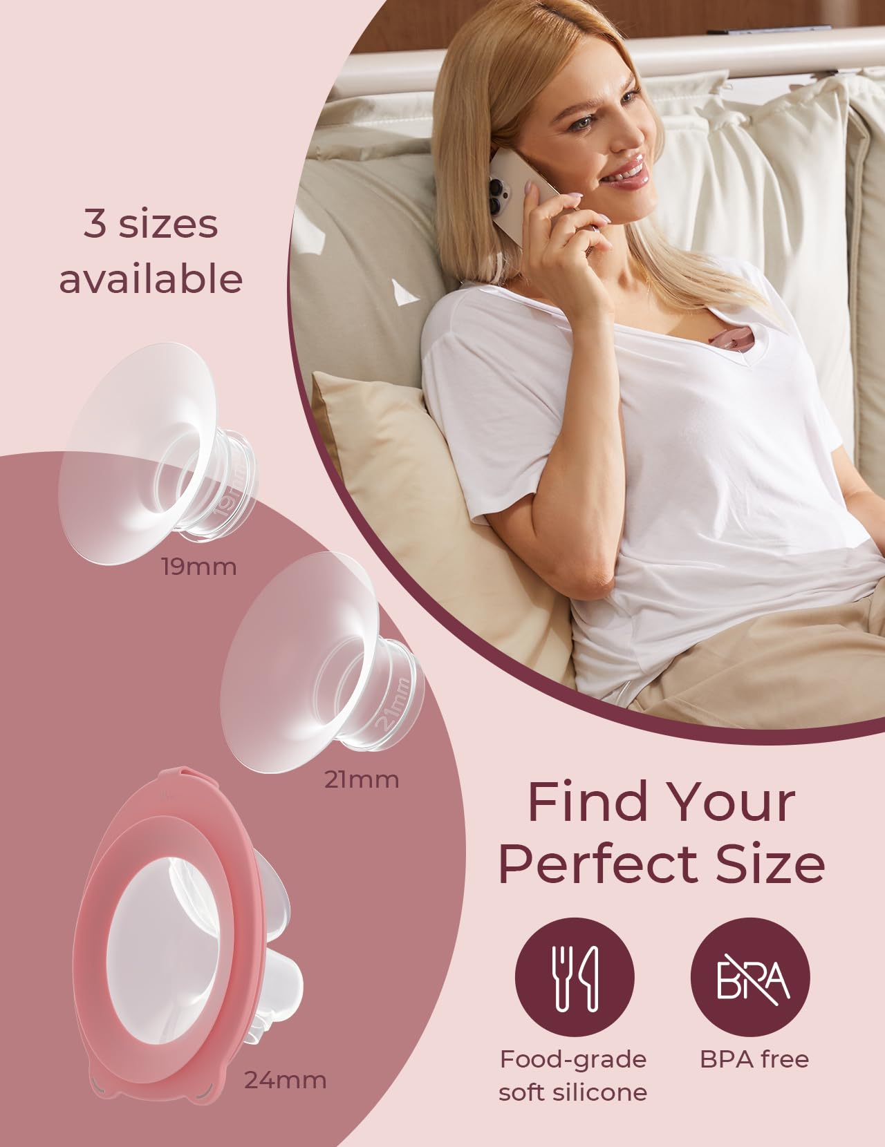 Momcozy Recolectores de Leche Originales Completos, Solo Compatible con V1 Pro/V2 Pro, 2 Piezas
