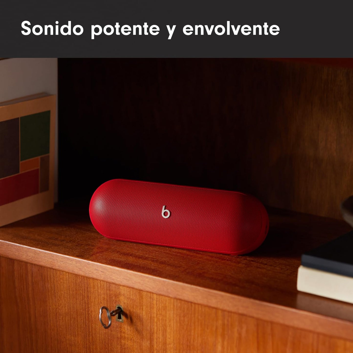 Beats Pill (Última versión)– Altavoz Bluetooth portátil, hasta 24 Horas de batería, Resistente al Agua, Compatible con Apple y Android, Sonido Potente para el hogar, Exteriores y Viajes– Rojo Fuego