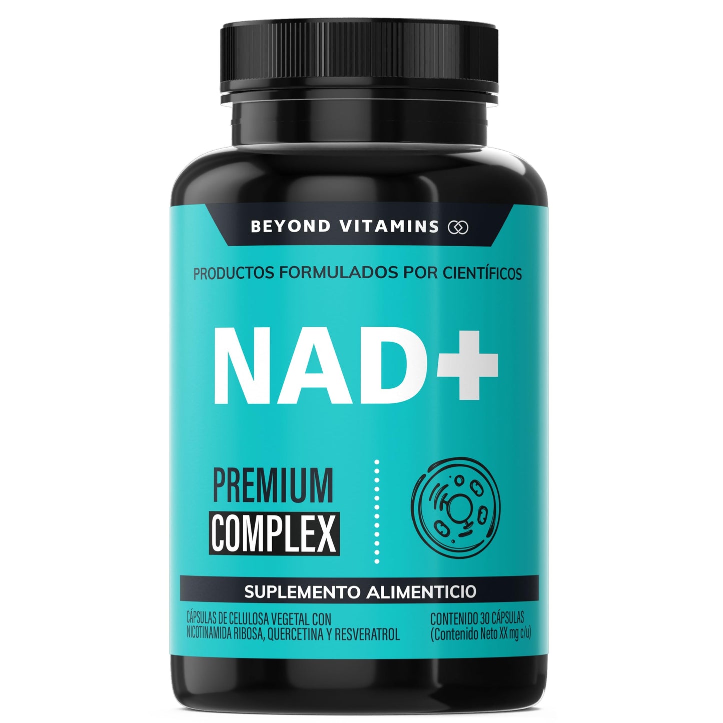 Suplementos NAD+ Nicotinamida Ribosa Beyond Vitamins con Resveratrol y Quercetina