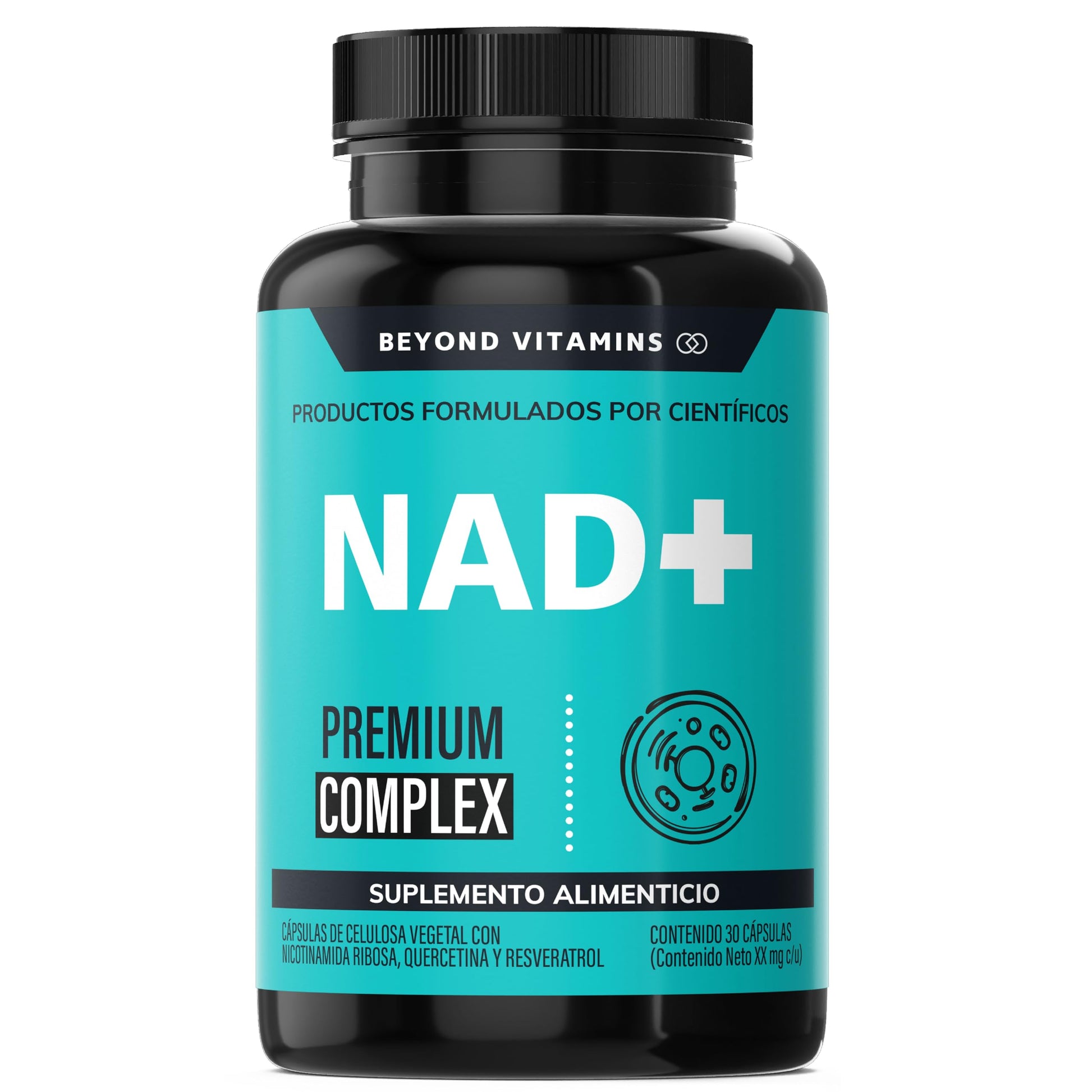 Suplementos NAD+ Nicotinamida Ribosa Beyond Vitamins con Resveratrol y Quercetina