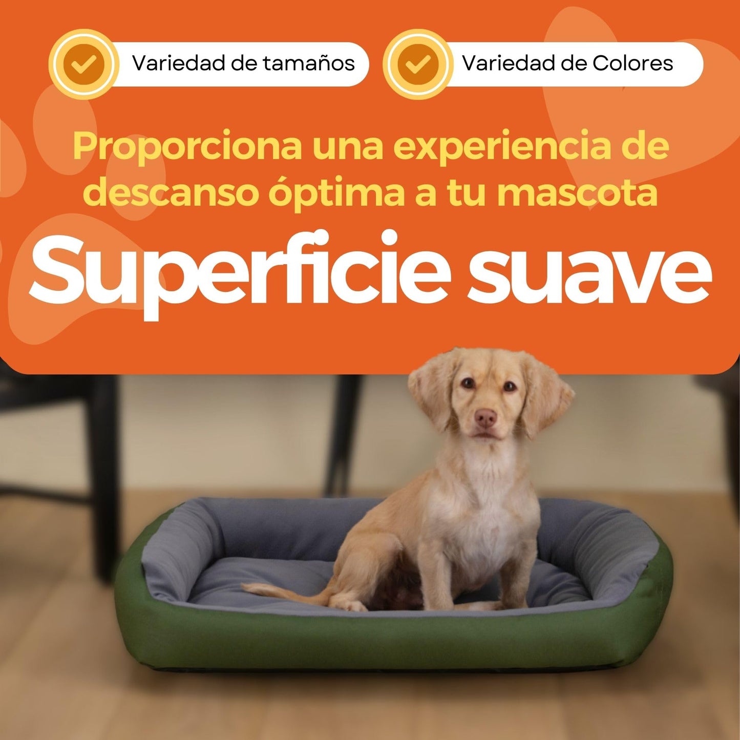 Cama para Perro Hills Verde Gris Resistente y Confortable con Relleno Suave