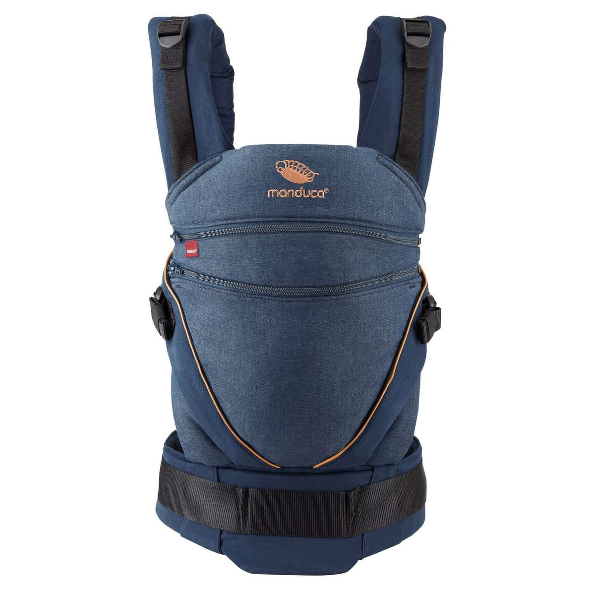 Manduca XT, portabebés con asiento ajustable, 3 posiciones de transporte (delantero, cadera y espalda), sin necesidad de inserciones para bebés, algodón orgánico, crece con tu bebé (3,5-20 kg), DenimBlue, XT Cotton