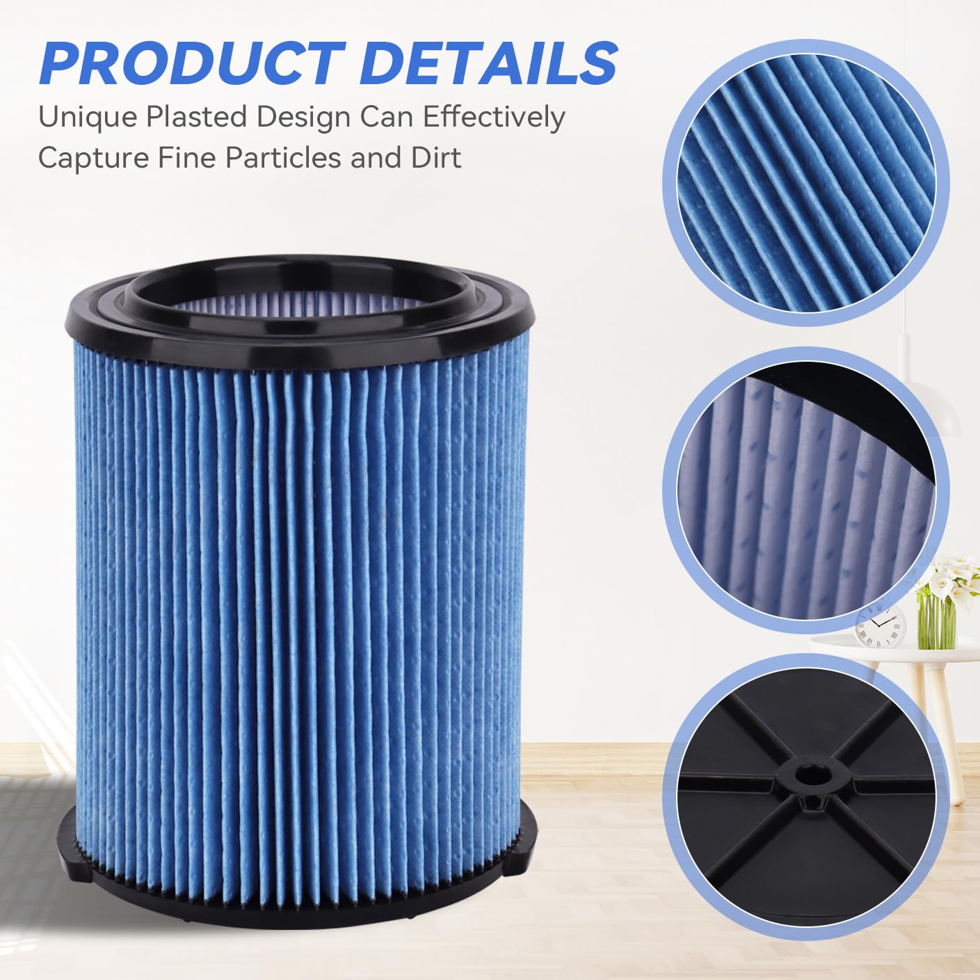CMXZVBE38751 Filtro de repuesto para Craftsman CMXZVBE38751 Aspiradora de polvo fino y seco, apto para aspiradora de tienda de 5 a 20 galones, paquete de 2