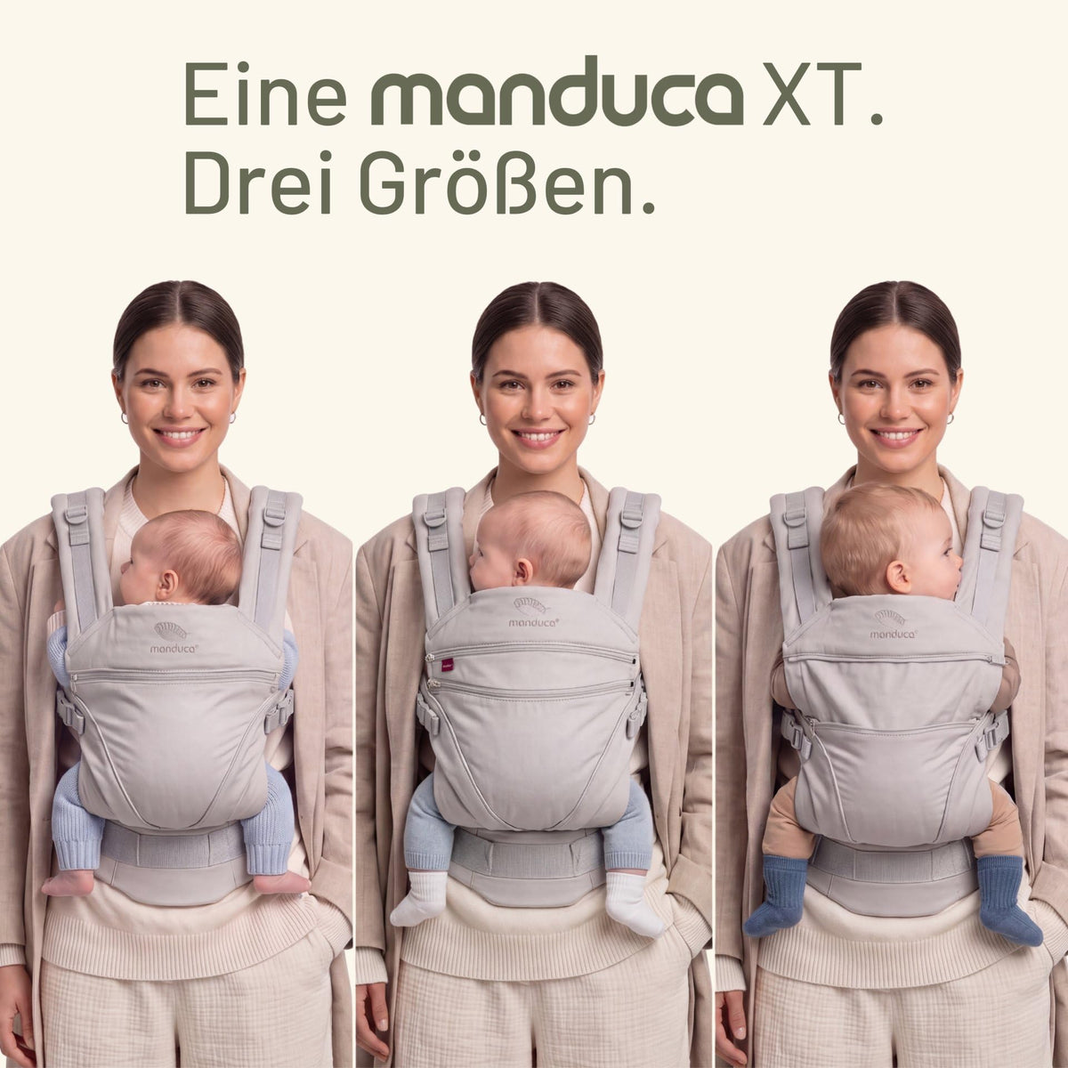 Manduca XT Happy Blush Portabebé Ergonómico de Algodón Orgánico, Mochila Cangurera Multiposición (Frente, Cadera, Espalda), Ajustable para Recién Nacidos y Niños (3.5 a 20 kg), sin Insertos, XT Cotton