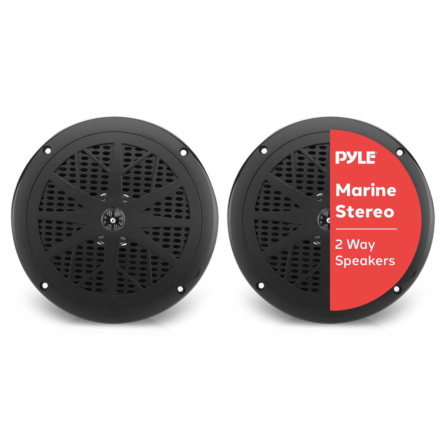 Bocinas Marinas Pyle Negro 6.5 Pulgadas Resistente al Agua 120 Watts Sistema Estéreo Exteriores 2 Vías