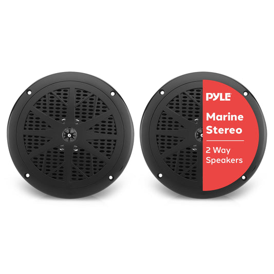 Bocinas Marinas Pyle Negro 6.5 Pulgadas Resistente al Agua 120 Watts Sistema Estéreo Exteriores 2 Vías
