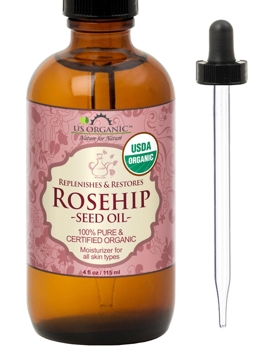 US Organic Aceite de Rosa Mosqueta Orgánico USDA, Prensado en Frío, 115 ml