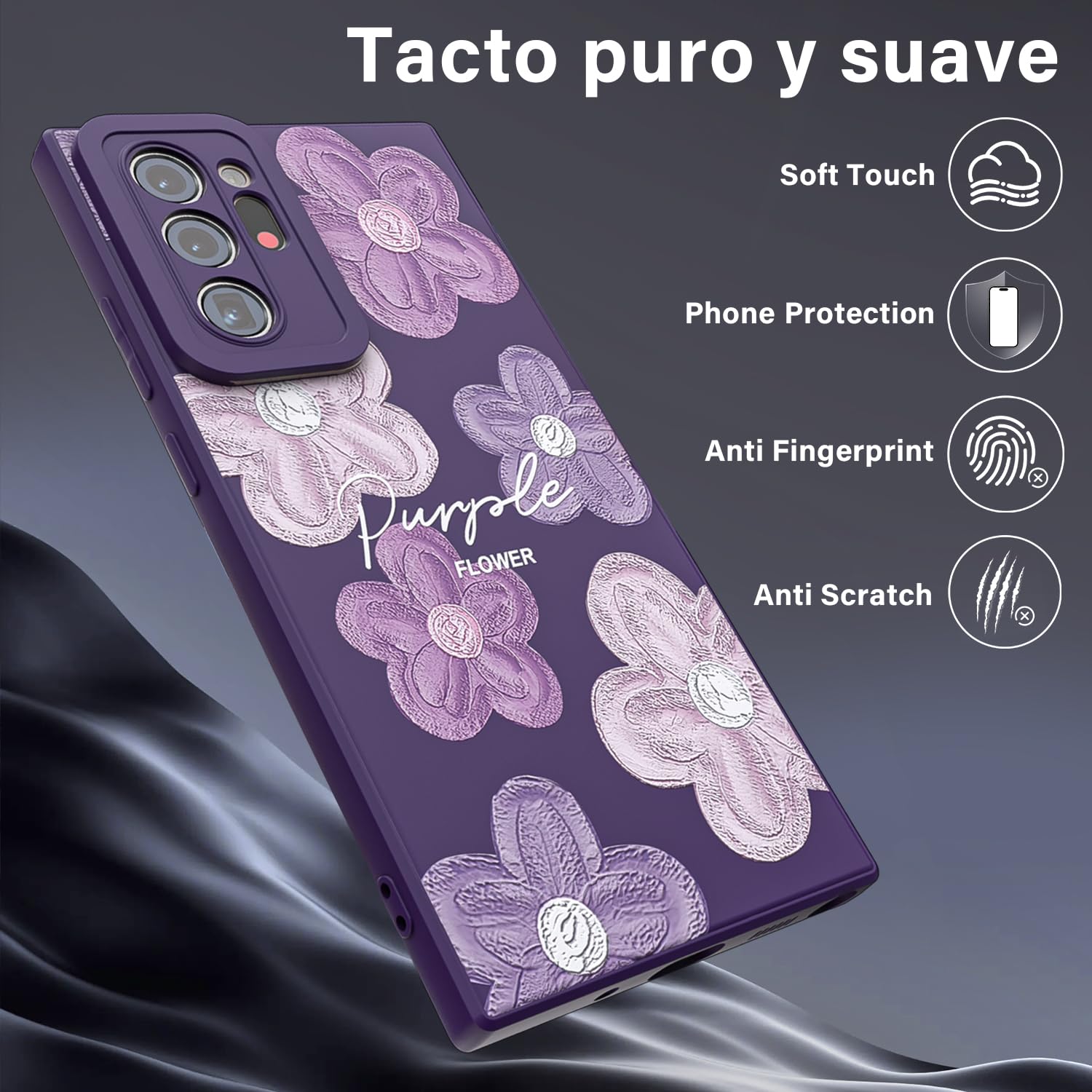 Threehao Funda para Samsung Galaxy Note 20 Ultra, Ultra Delgado Flexible Suave TPU Silicona Carcasa con Moda Aesthetic Dibujos Flores, Antigolpes Anti-arañazos Protectora