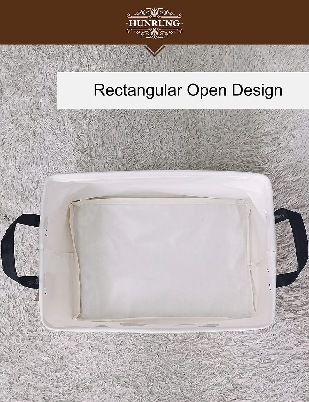 HUNRUNG - Cesta de Almacenamiento Rectangular de Lona para Mascotas, Juguetes, Libros, Ropa, Perfecto para Habitaciones Infantiles, Sala de Juegos, casetas, Rectangle Panda