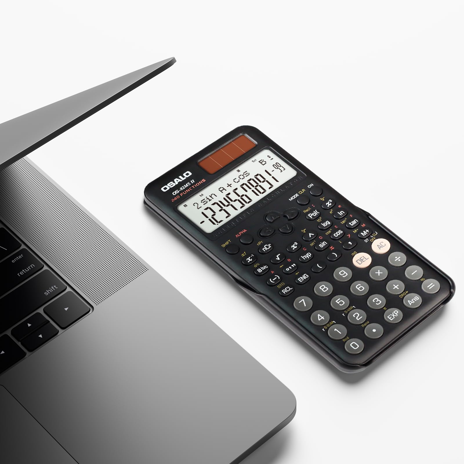 Calculadora científica 240 Funciones Pantalla de 2 líneas Calculadoras solares y de batería para Estudiantes universitarios de Secundaria (OS 82MS 2.ª edición)