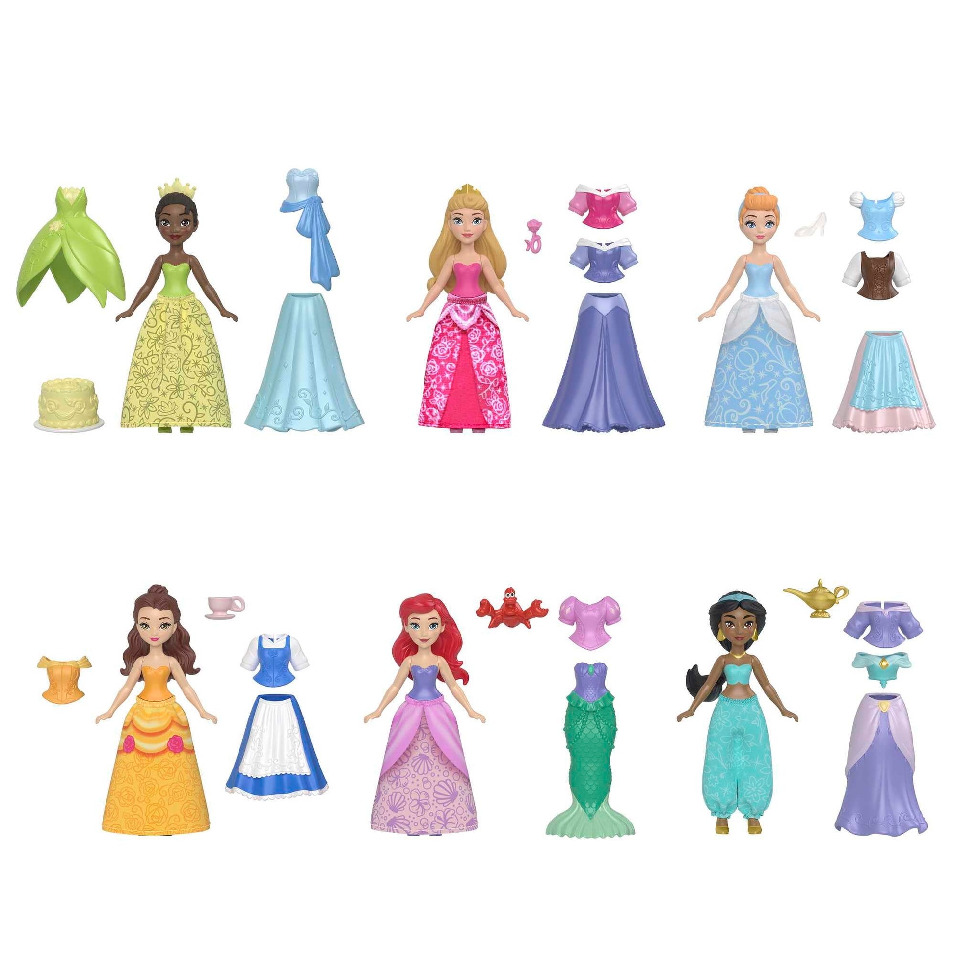 Muñeca Colección Disney Princesa Mattel Multipack Atuendos Reales para Niñas
