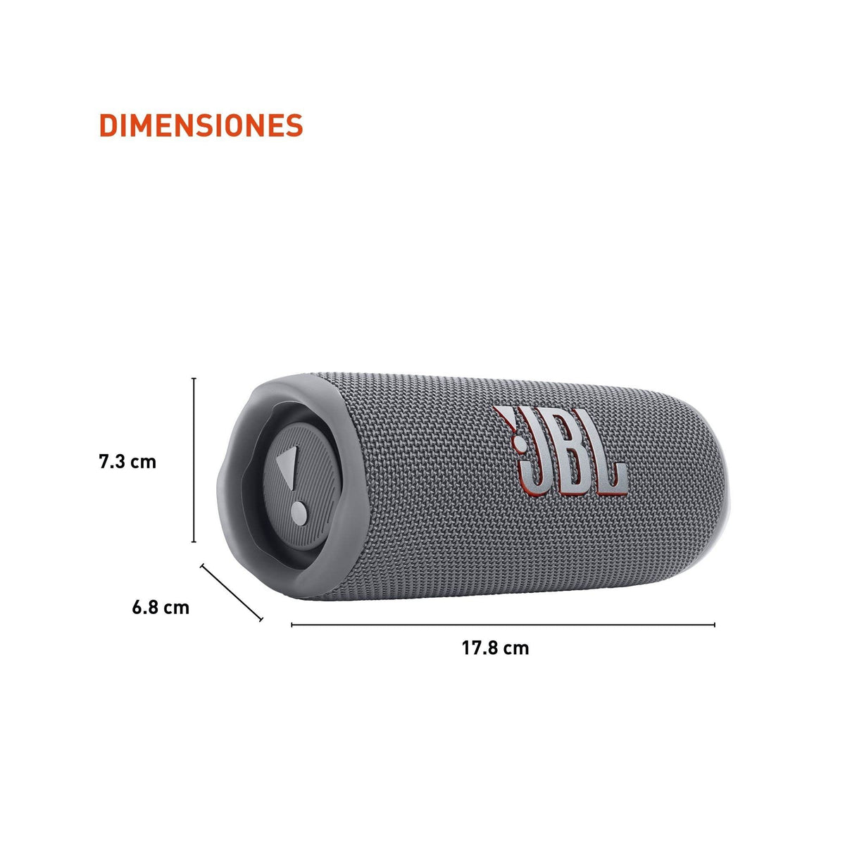 Bocina Bluetooth JBL Flip 6 Gris con Sonido Potente e Impermeable IPX7 para el Hogar y Viajes
