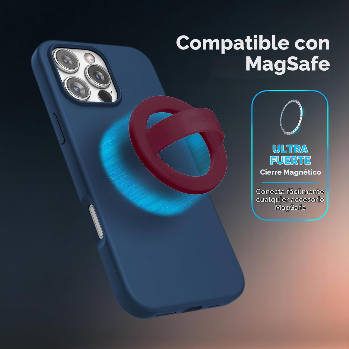 Anillo Magnético de Silicona Encased Rojo Cereza para iPhone MagSafe