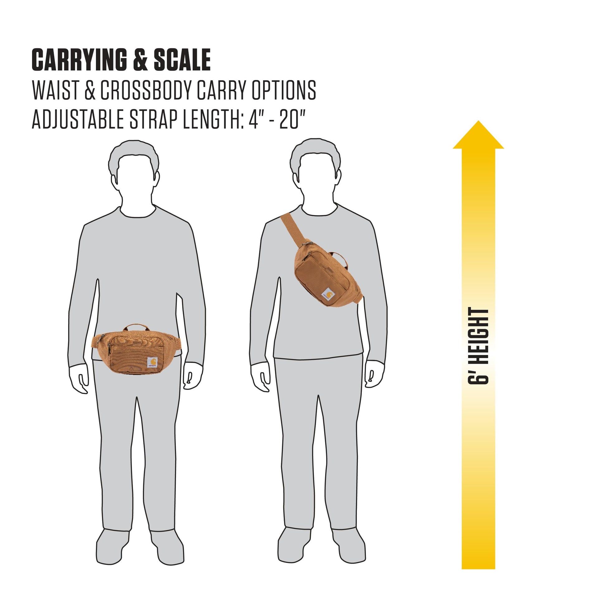 Carhartt - Riñonera unisex, Grava, Una talla, Riñonera ajustable, duradera, resistente al agua