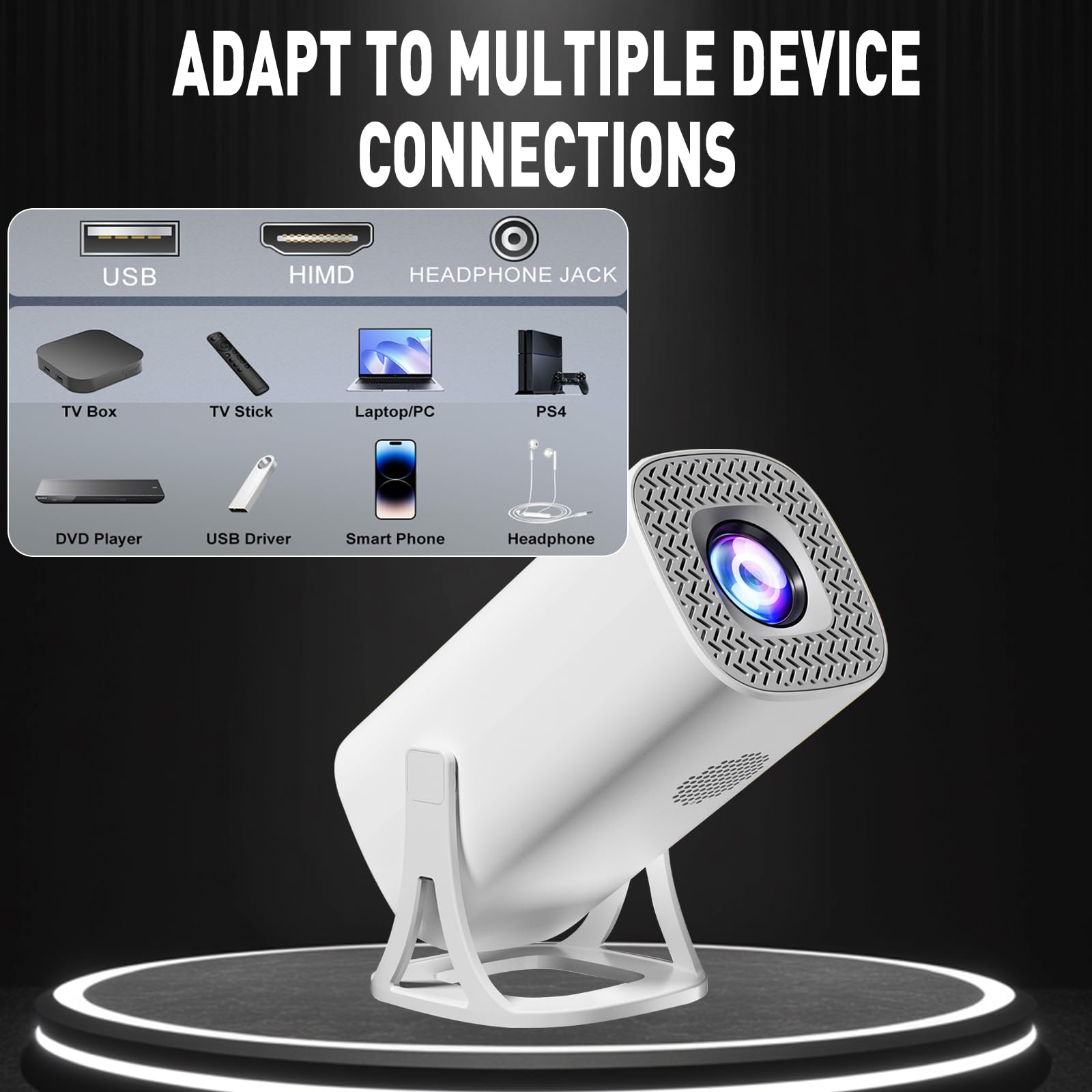 Mini Proyector Compatible 1080P 4K Juego Retro con Controladores Inalámbricos