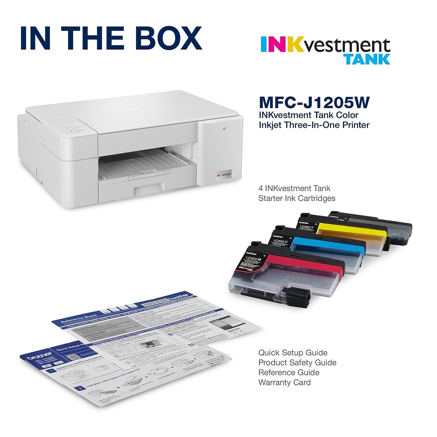 Brother MFC-J1205W INKvestment - Impresora inalámbrica multifunción de inyección de Tinta a Color con hasta 1 año en Caja, Funciona con Alexa