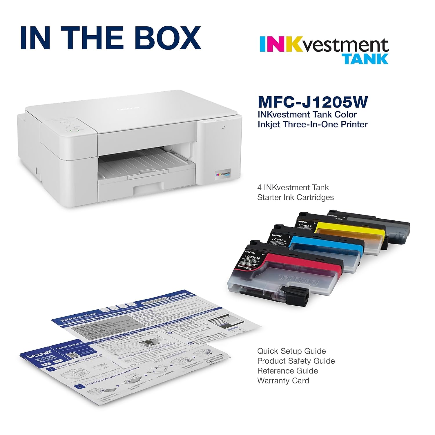 Brother MFC-J1205W INKvestment - Impresora inalámbrica multifunción de inyección de Tinta a Color con hasta 1 año en Caja, Funciona con Alexa