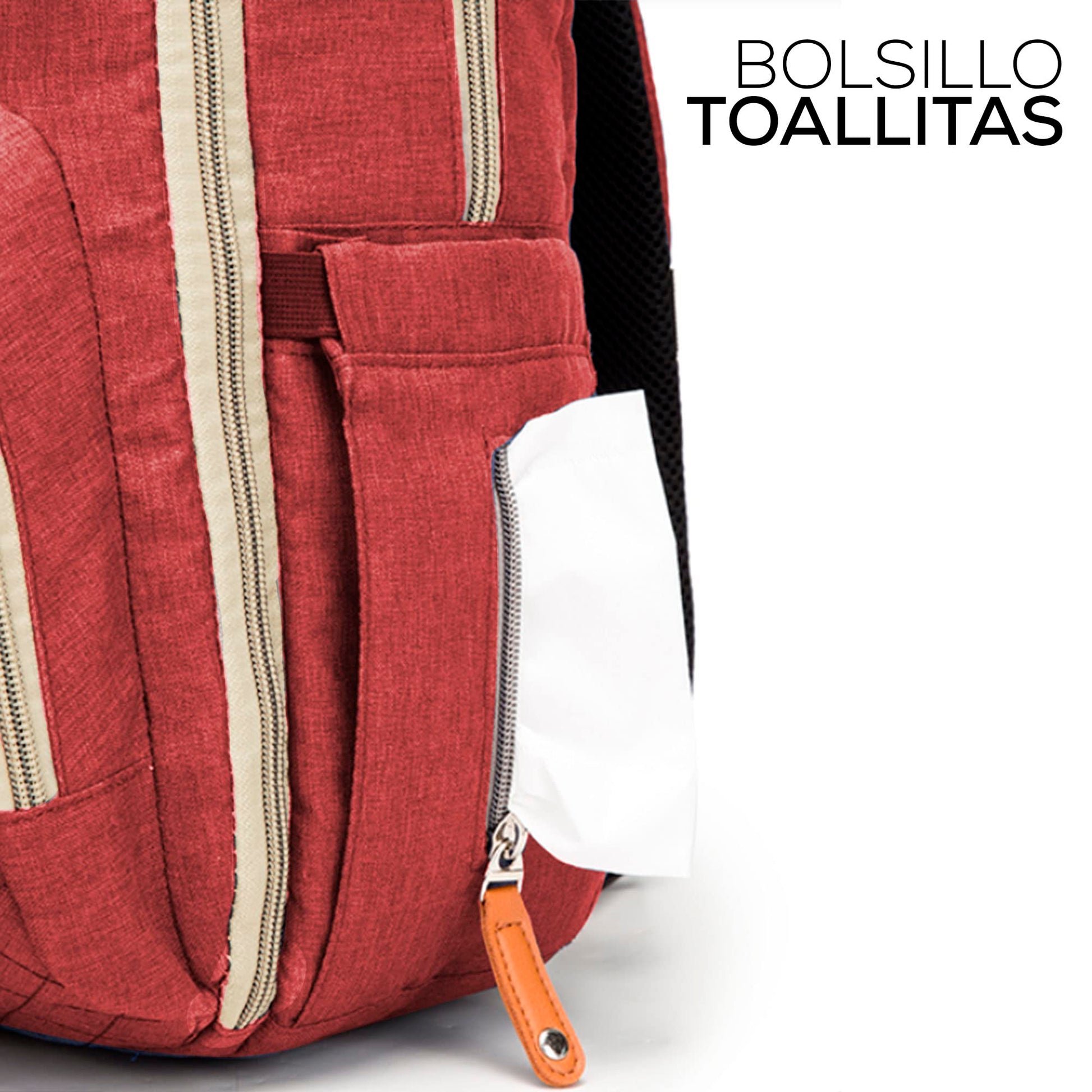 Mochila Pañalera Multifuncional de Gran Capacidad para Bebe | Cuna Convertible Impermeable con Cambiador Plegable … (Rojo.)-#11001000141301010502#