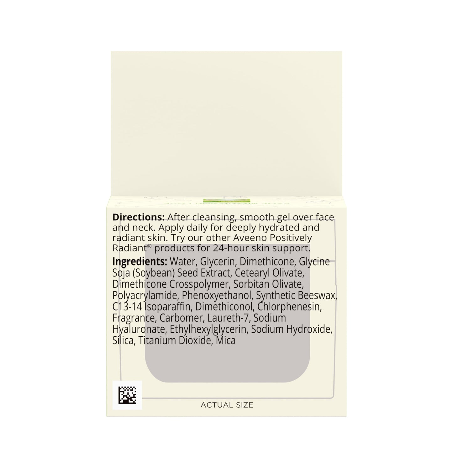 Aveeno Positively Radiant Daily Gel Facial Moisturizer with Hyaluronic Acid & Tone-Correcting Soy, Hydrating & Brightening Gel Face Cream Evens Skin Tone & Texture, Hypoallergenic, 1.7 oz