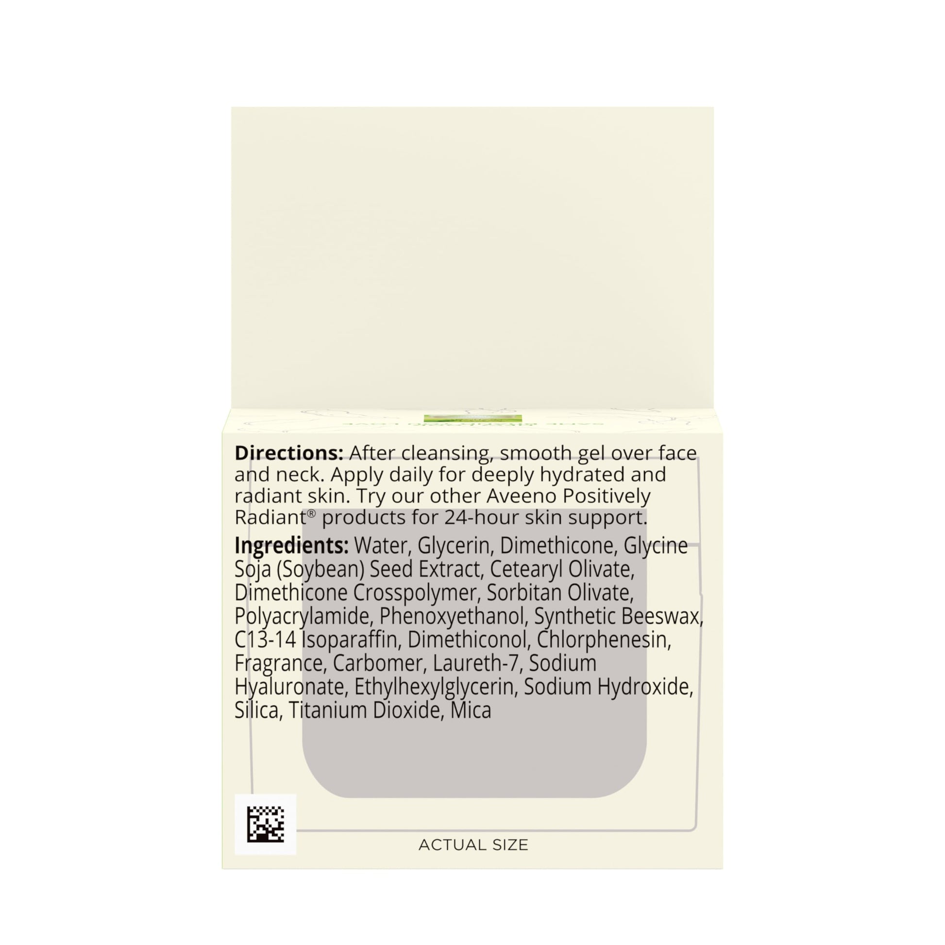 Aveeno Positively Radiant Daily Gel Facial Moisturizer with Hyaluronic Acid & Tone-Correcting Soy, Hydrating & Brightening Gel Face Cream Evens Skin Tone & Texture, Hypoallergenic, 1.7 oz