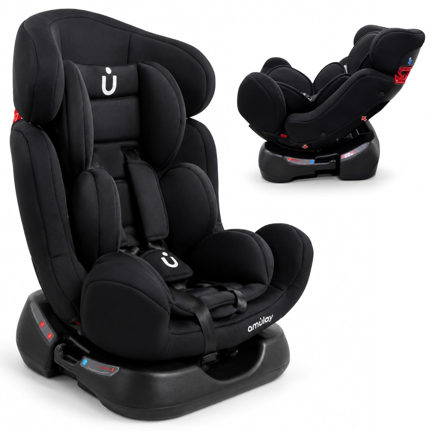Amulay Autoasiento Nani Convertible 3 en 1, 0 a 25 kg, Negro