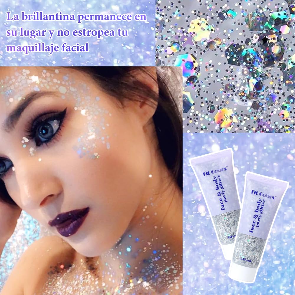 Gel Con Purpurina Para El Cuerpo Lentejuelas A Escala para Mujer,Piel brillo para el cuerpo - brillos para ojos, Uñas De Labios,Brillos Lentejuelas Purpurina Maquillaje Decorar Festival(05)