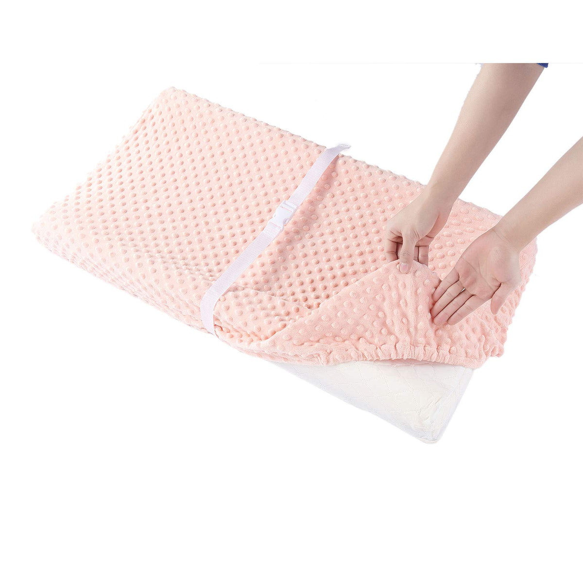 Cambiador de pañales para bebé, ultra suave, funda para cambiador de pañales, 100% algodón, sábanas para cambiar de mesa para bebés y niños, Cambio de cubierta de la almohadilla, Rosa claro