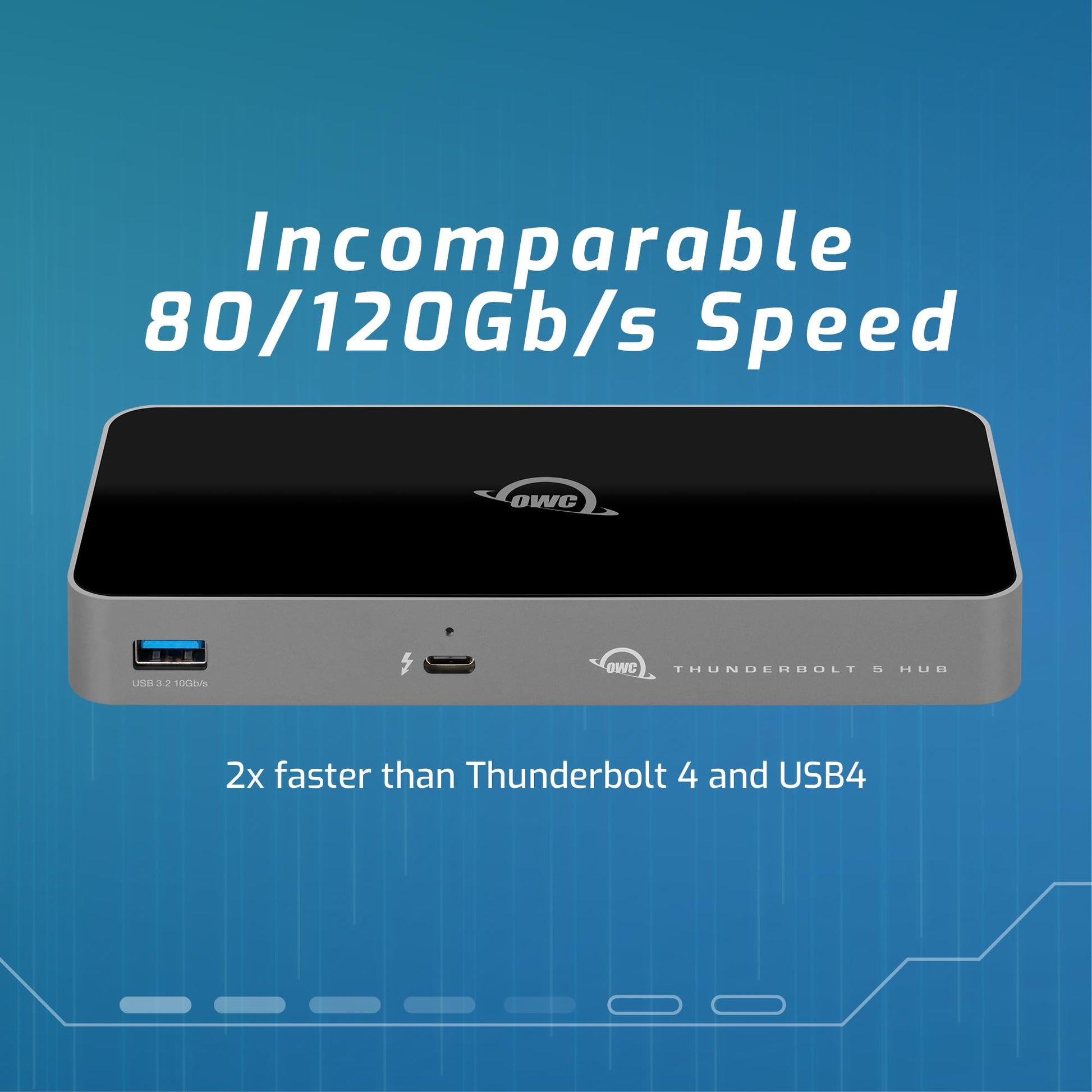 Hub Thunderbolt 5 OWC Negro con 3 Puertos para Mac y PC