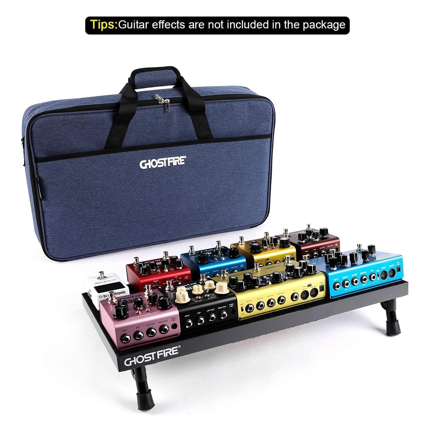 GHOSTFIRE Ghost Fire - Pedalera de guitarra de aleación de aluminio ligera, 1 kg, 56 x 30 cm, con bolsa de transporte, SPL-05