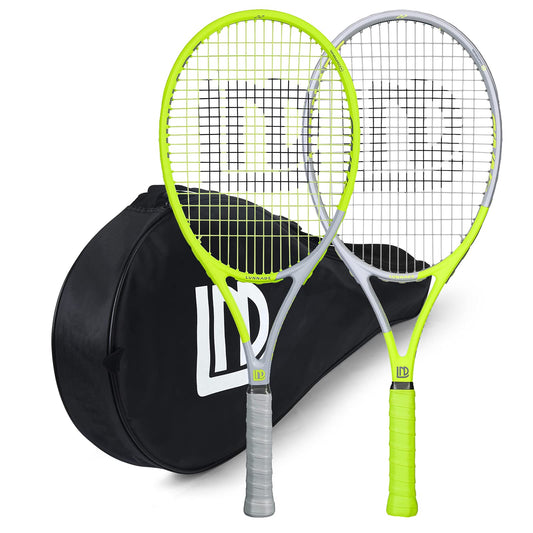 Raquetas de Tenis LUNNADE Azul con Cubierta y Regrip para Adultos 27 Pulgadas para Hombre y Mujer