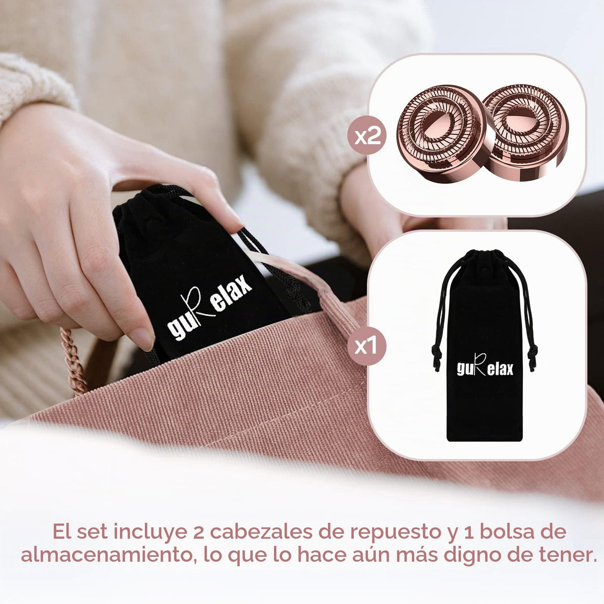 Removedor de vello facial para mujer, dispositivo de depilación recargable, depiladora para mujer, para cara, incluye 2 cabezales de repuesto, afeitadoras indoloras, para labios, bigote, barbilla